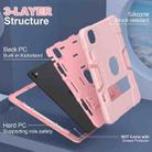 For iPad Pro 13 2024 Contrast Color Silicone Acrylic PC Tablet Case with Holder(Rose Gold) - 2