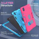 For iPad Pro 13 2024 Contrast Color Silicone Acrylic PC Tablet Case with Holder(Rose Red Blue) - 2