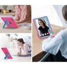 For iPad Pro 13 2024 Contrast Color Silicone Acrylic PC Tablet Case with Holder(Rose Red Blue) - 3