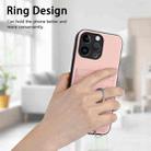 For iPhone 15 Pro Max R20 Crossbody Rope Ring Card Holder Phone Case(Pink) - 2