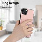 For iPhone 15 Pro R20 Crossbody Rope Ring Card Holder Phone Case(Pink) - 2