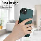 For iPhone 15 Plus R20 Crossbody Rope Ring Card Holder Phone Case(Green) - 2