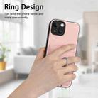 For iPhone 15 R20 Crossbody Rope Ring Card Holder Phone Case(Pink) - 2