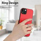 For iPhone 14 Plus R20 Crossbody Rope Ring Card Holder Phone Case(Red) - 2
