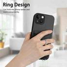 For iPhone 14 R20 Crossbody Rope Ring Card Holder Phone Case(Black) - 2