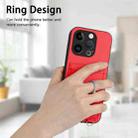 For iPhone 14 Pro R20 Crossbody Rope Ring Card Holder Phone Case(Red) - 2