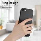 For iPhone SE 2022 / SE 2020 / 8 R20 Crossbody Rope Ring Card Holder Phone Case(Black) - 2