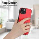 For iPhone 13 mini R20 Crossbody Rope Ring Card Holder Phone Case(Red) - 2