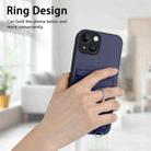 For iPhone 13 mini R20 Crossbody Rope Ring Card Holder Phone Case(Blue) - 2