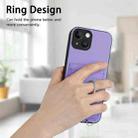 For iPhone 13 mini R20 Crossbody Rope Ring Card Holder Phone Case(Purple) - 2