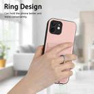 For iPhone 12 R20 Crossbody Rope Ring Card Holder Phone Case(Pink) - 2