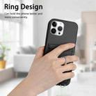 For iPhone 12 Pro Max R20 Crossbody Rope Ring Card Holder Phone Case(Black) - 2