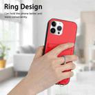 For iPhone 12 Pro Max R20 Crossbody Rope Ring Card Holder Phone Case(Red) - 2