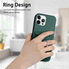 For iPhone 12 Pro Max R20 Crossbody Rope Ring Card Holder Phone Case(Green) - 2