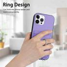 For iPhone 12 Pro Max R20 Crossbody Rope Ring Card Holder Phone Case(Purple) - 2