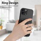 For iPhone 12 Pro R20 Crossbody Rope Ring Card Holder Phone Case(Black) - 2