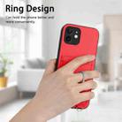 For iPhone 12 mini R20 Crossbody Rope Ring Card Holder Phone Case(Red) - 2