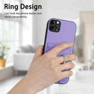 For iPhone 11 Pro Max R20 Crossbody Rope Ring Card Holder Phone Case(Purple) - 2