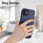 For iPhone 11 R20 Crossbody Rope Ring Card Holder Phone Case(Blue) - 2