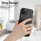For iPhone 11 Pro R20 Crossbody Rope Ring Card Holder Phone Case(Black) - 2
