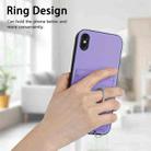 For iPhone XR R20 Crossbody Rope Ring Card Holder Phone Case(Purple) - 2