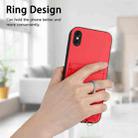 For iPhone XS Max R20 Crossbody Rope Ring Card Holder Phone Case(Red) - 2