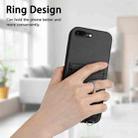 For iPhone 8 Plus / 7 Plus R20 Crossbody Rope Ring Card Holder Phone Case(Black) - 2