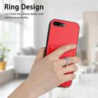 For iPhone 8 Plus / 7 Plus R20 Crossbody Rope Ring Card Holder Phone Case(Red) - 2