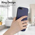 For iPhone 8 Plus / 7 Plus R20 Crossbody Rope Ring Card Holder Phone Case(Blue) - 2