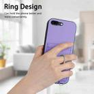 For iPhone 8 Plus / 7 Plus R20 Crossbody Rope Ring Card Holder Phone Case(Purple) - 2