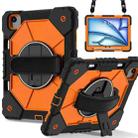 For iPad Air 11 2024 Contrast Color Robot Silicone Hybrid PC Tablet Case(Black Orange) - 1