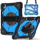 For iPad Air 11 2024 Contrast Color Robot Silicone Hybrid PC Tablet Case(Black Blue) - 1