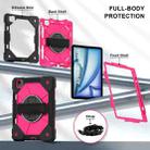 For iPad Air 11 2024 Contrast Color Robot Silicone Hybrid PC Tablet Case(Black Rose Red) - 3