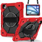 For iPad Air 11 2024 Contrast Color Robot Silicone Hybrid PC Tablet Case(Red Black) - 1