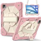 For iPad Air 11 2024 Contrast Color Robot Silicone Hybrid PC Tablet Case(Rose Gold Beige) - 1