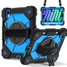 For iPad mini 2024 / mini 6 Contrast Color Robot Silicone Hybrid PC Tablet Case(Black Blue) - 1