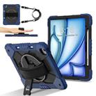 For iPad Air 13 2025 / 2024 Contrast Color Robot Silicone Hybrid PC Tablet Case(Navy Black) - 2