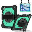 For iPad Air 13 2025 / 2024 Contrast Color Robot Silicone Hybrid PC Tablet Case(Black Mint Green) - 1