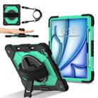 For iPad Air 13 2025 / 2024 Contrast Color Robot Silicone Hybrid PC Tablet Case(Black Mint Green) - 2