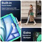 For iPad Air 13 2025 / 2024 Contrast Color Robot Silicone Hybrid PC Tablet Case(Black Mint Green) - 3