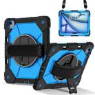 For iPad Air 13 2025 / 2024 Contrast Color Robot Silicone Hybrid PC Tablet Case(Black Blue) - 1