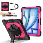 For iPad Air 13 2025 / 2024 Contrast Color Robot Silicone Hybrid PC Tablet Case(Black Rose Red) - 2