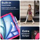 For iPad Air 13 2025 / 2024 Contrast Color Robot Silicone Hybrid PC Tablet Case(Black Rose Red) - 3