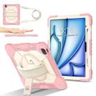 For iPad Air 13 2025 / 2024 Contrast Color Robot Silicone Hybrid PC Tablet Case(Rose Gold Beige) - 2