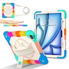 For iPad Air 13 2025 / 2024 Contrast Color Robot Silicone Hybrid PC Tablet Case(Colorful Blue) - 2