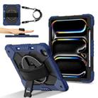 For iPad Pro 13 2024 Contrast Color Robot Silicone Hybrid PC Tablet Case(Navy Black) - 2