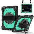 For iPad Pro 13 2024 Contrast Color Robot Silicone Hybrid PC Tablet Case(Black Mint Green) - 1