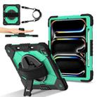 For iPad Pro 13 2024 Contrast Color Robot Silicone Hybrid PC Tablet Case(Black Mint Green) - 2
