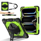 For iPad Pro 13 2024 Contrast Color Robot Silicone Hybrid PC Tablet Case(Black Yellow Green) - 2