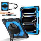 For iPad Pro 13 2024 Contrast Color Robot Silicone Hybrid PC Tablet Case(Black Blue) - 2